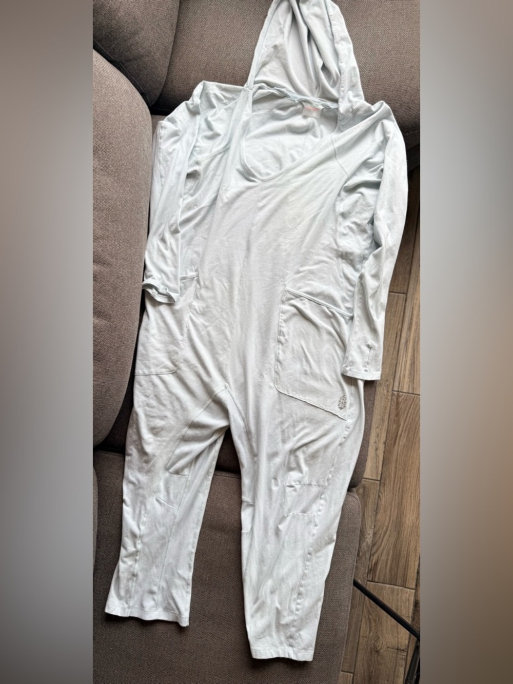 Free people movement Light blue Hooded Jumpsuit Romper size medium